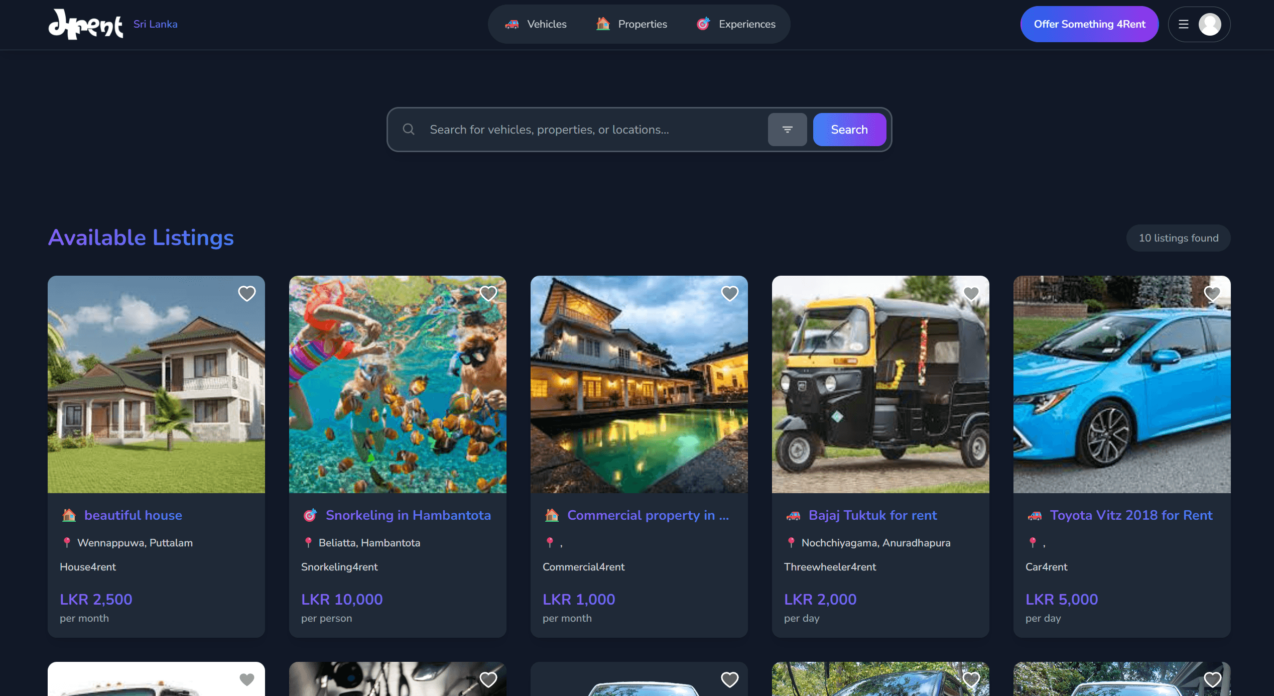 Randil Fernando - 4Rent.lk Portfolio